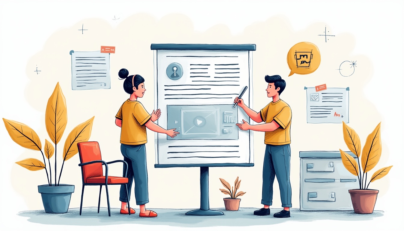 O echipă de profesioniști oferind servicii de creare site web, construind o pagină digitală